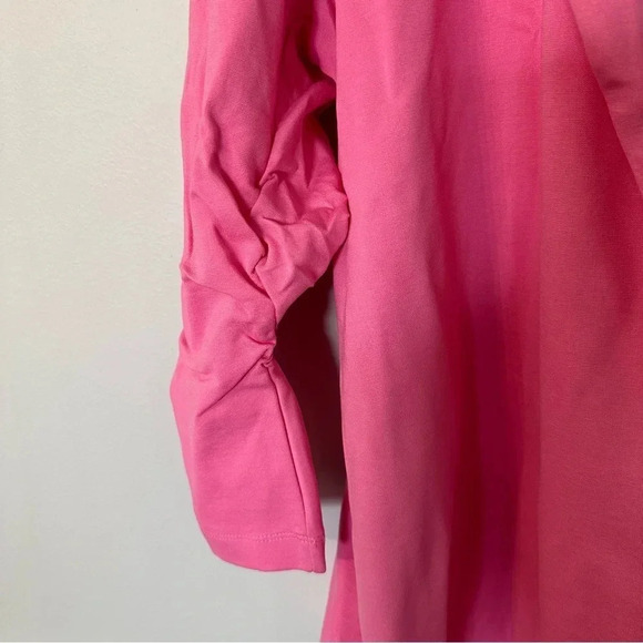 Dear Scarlett Women’s Pink 3/4 Ruched Sleeve Blazer Jacket w Pockets Size 1X NWT - Picture 3 of 8